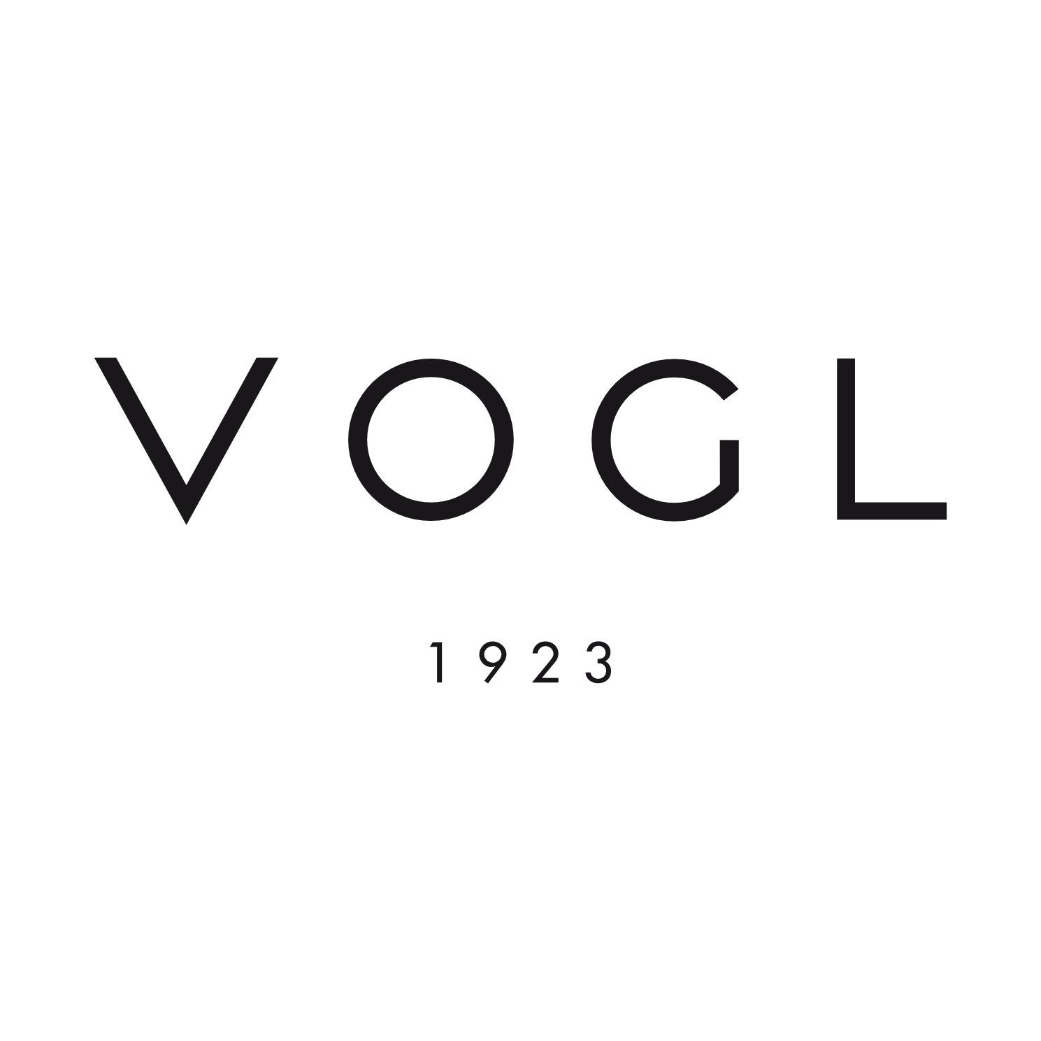 Vogl 1923" - a stylized text logo of a jeweller from  Aschaffenburg with a vintage year.